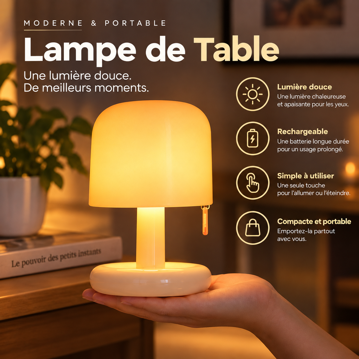 🌙 Lampe veilleuse effet coucher de soleil